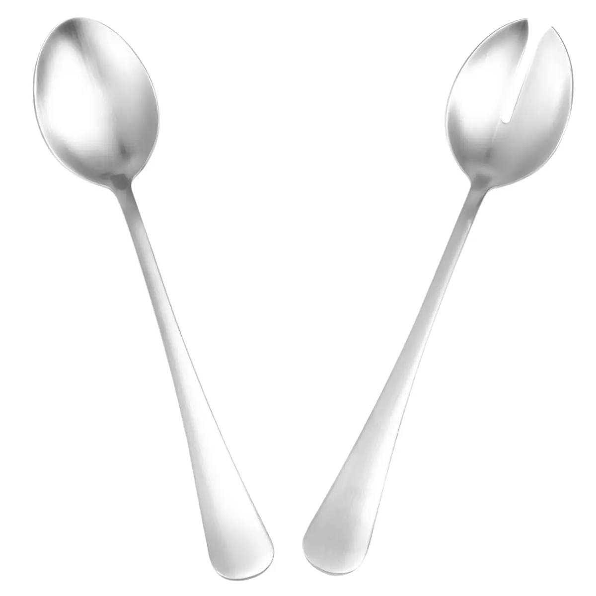 2 Pcs Salad Fork Spoon Set Stainless Steel Long H Serving Utensils Restaurant Table Western Dish Cutlery
