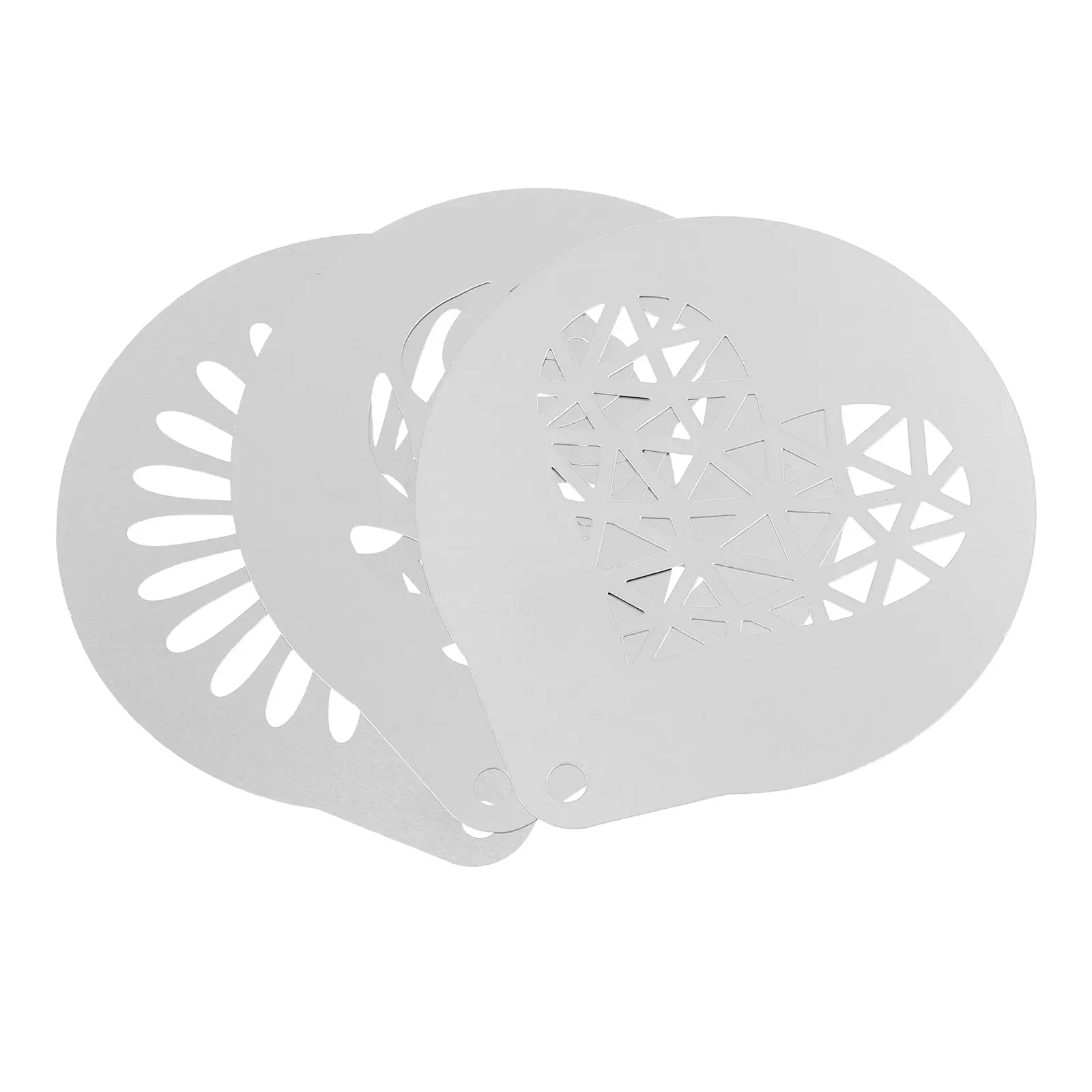 3pcs Cappuccino Latte Art Coffee Stencils Metal Decorating Molds For Cocoa Cinnamon Cake Baking Diy Stainless Steel Coffee Art