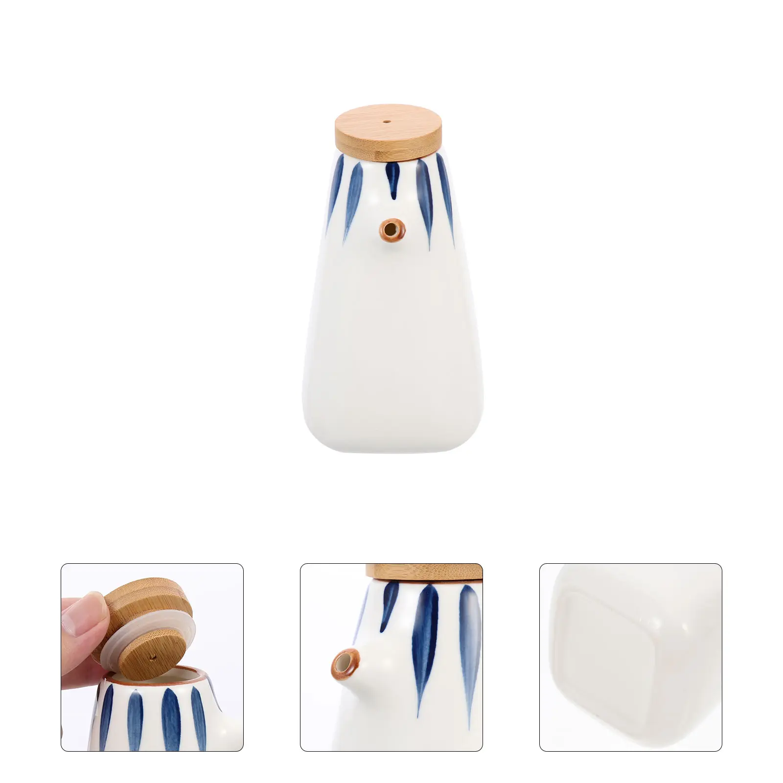 Ceramic Seasoning Bottle Vinegar Olive Oil Dispenser Hand Painted Sauce Pot Kitchen Condiment Storage Jar Soy Bottle Easy Clean