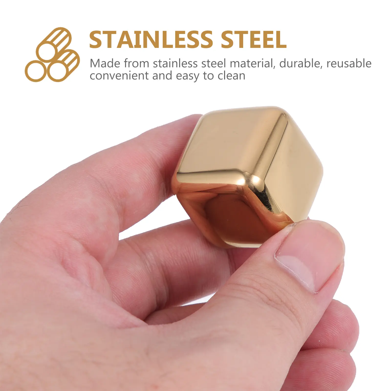 Reusable Stainless Steel Ice Cubes Food Grade Beverage Cooling Set Plastic Ice Pellets Bar Supplies Home Party Gifts