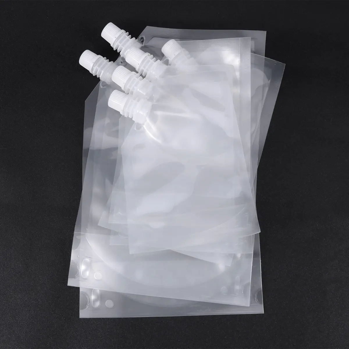 6pcs Transparent Food Drinks Flasks Liquor Pouch Reusable Beverages Drinking Flasks (Size S, , L for Each )