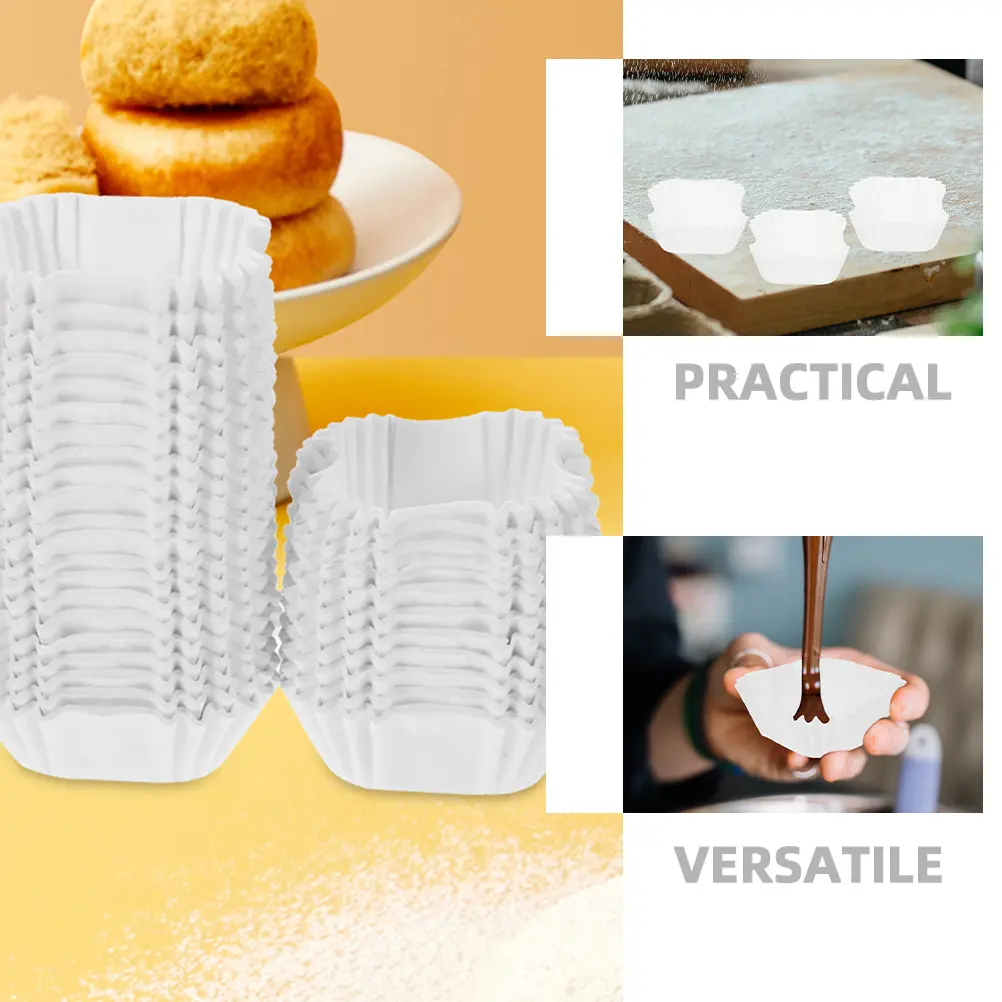 2000 Pcs Cake Cups Baking White Baked Muffin Paper Cupcake Liners Bottom Bracket