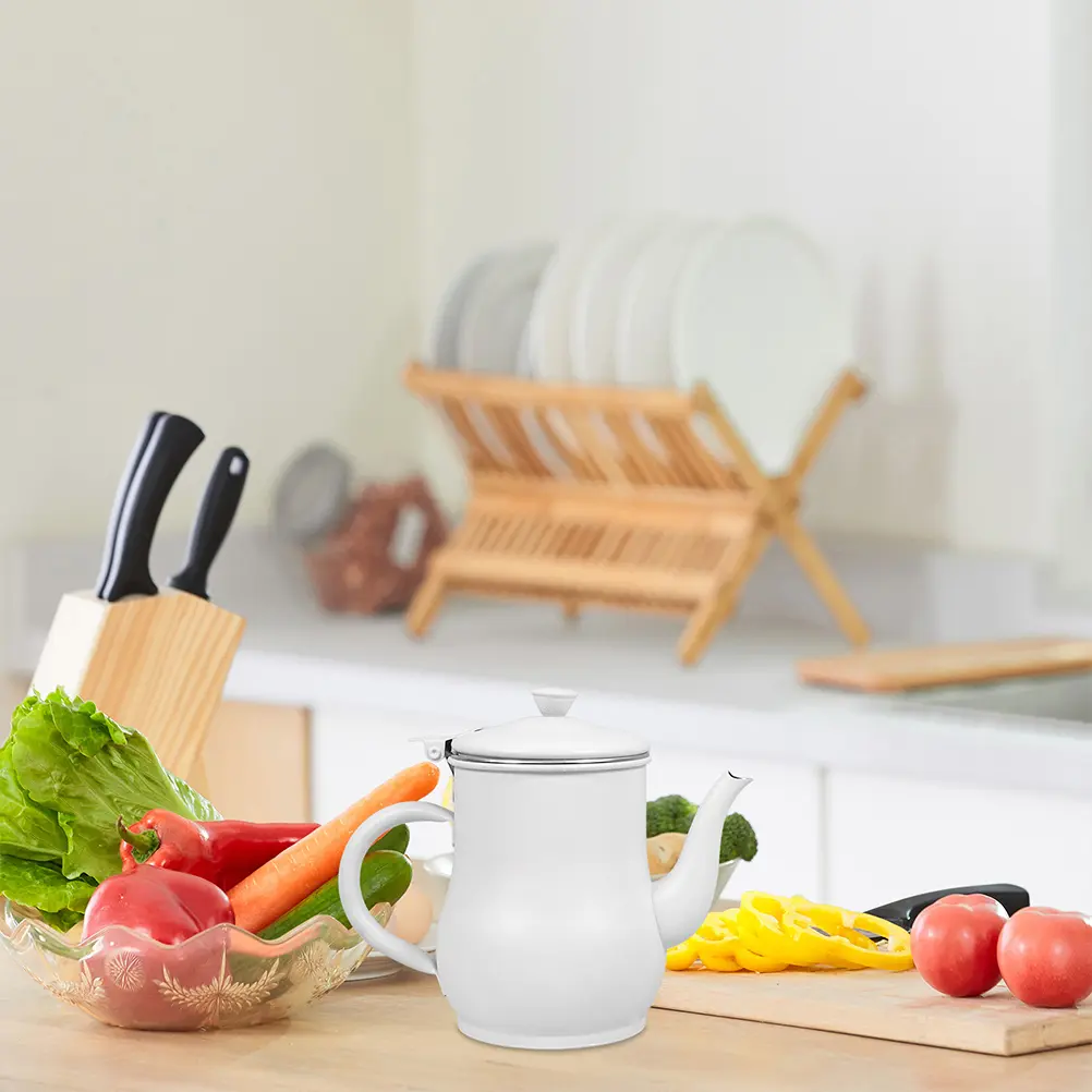 Reusable Oil Storage Tank Bacon Grease Container with Strainer Glass Filtered Jug