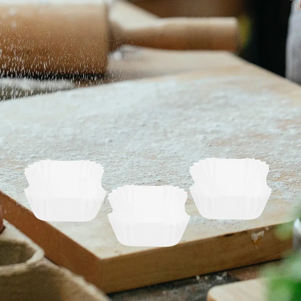 2000 Pcs Cake Cups Baking White Baked Muffin Paper Cupcake Liners Bottom Bracket