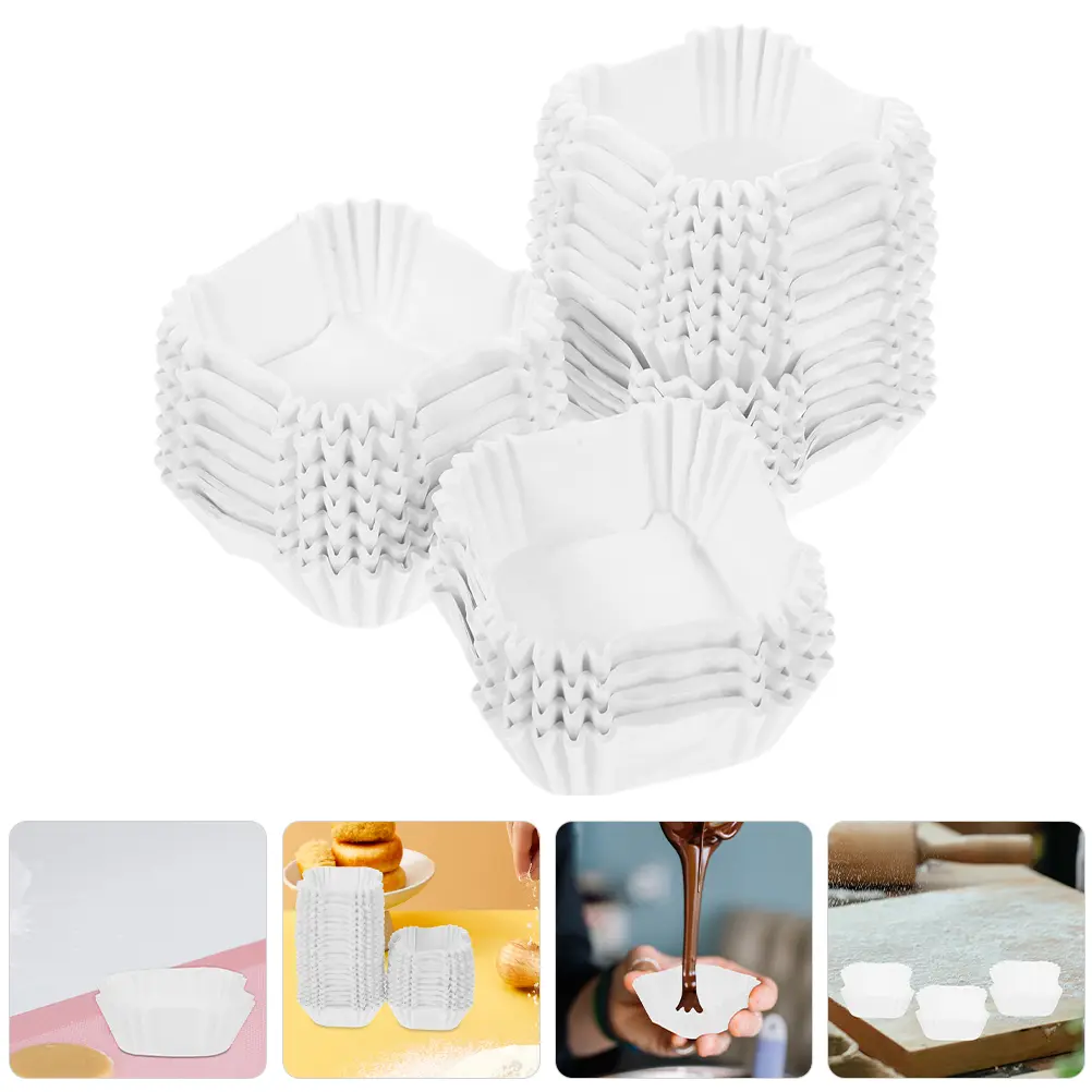 2000 Pcs Cake Cups Baking White Baked Muffin Paper Cupcake Liners Bottom Bracket