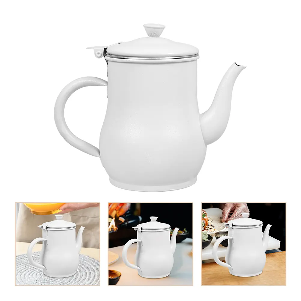 Reusable Oil Storage Tank Bacon Grease Container with Strainer Glass Filtered Jug