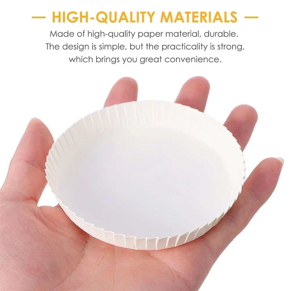 200pcs Disposable Paper Cup Lids Safe White Covers 85mm One Time Use Travel Bar KTV Restaurant Kitchen Bar Supplies