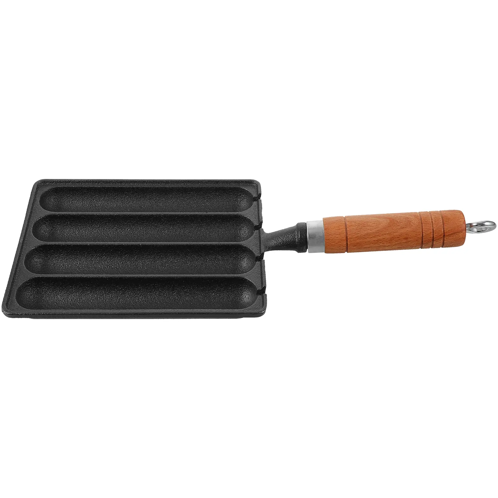 Cast Iron Sausage Pot Grill Baking Tool Outdoor BBQ Pan Stovetop Cooking Skillet Lightweight Food Grade Non-Stick Easy Clean Hot