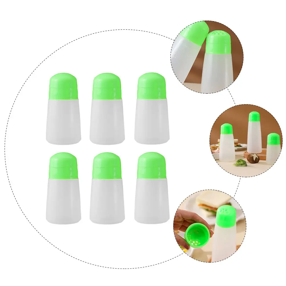6pcs Kitchen Seasoning Bottle White Spice Storage Condiment Jar Reusable PP Easy Clean Food Grade Home Decor Practical