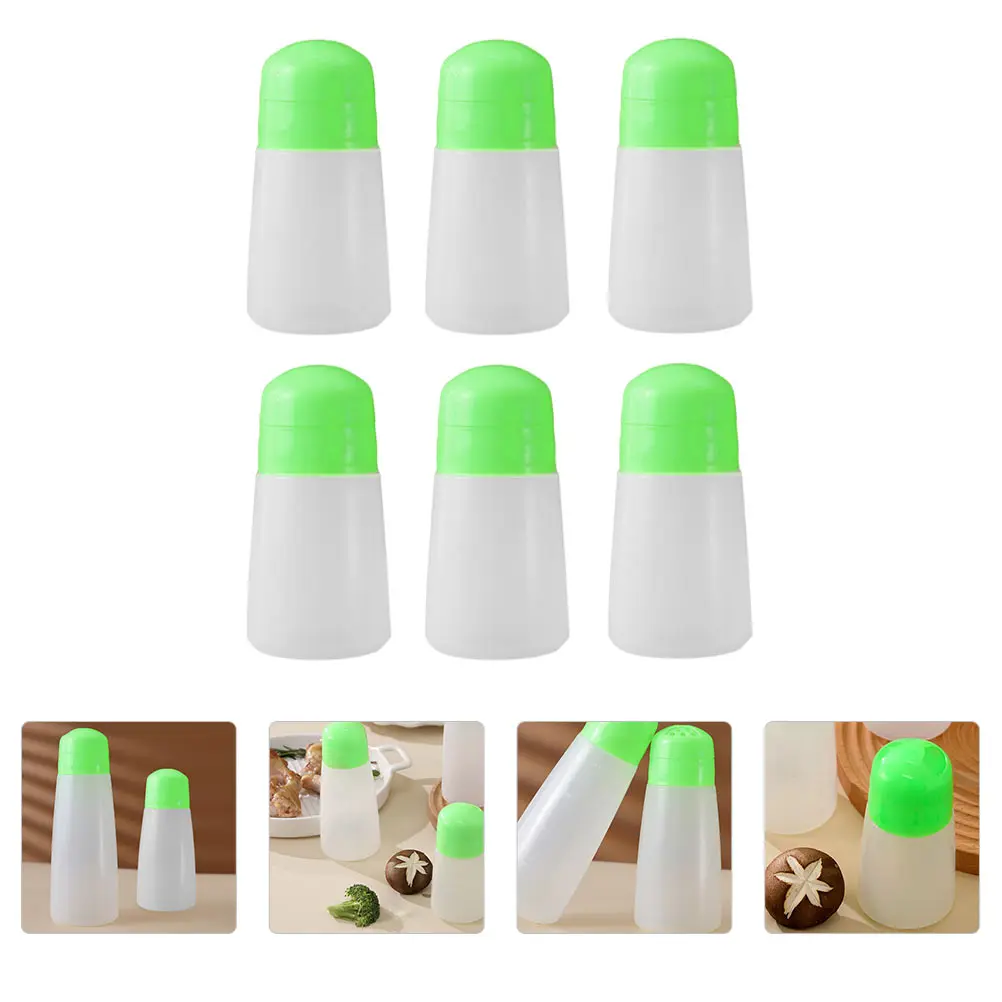 6pcs Kitchen Seasoning Bottle White Spice Storage Condiment Jar Reusable PP Easy Clean Food Grade Home Decor Practical