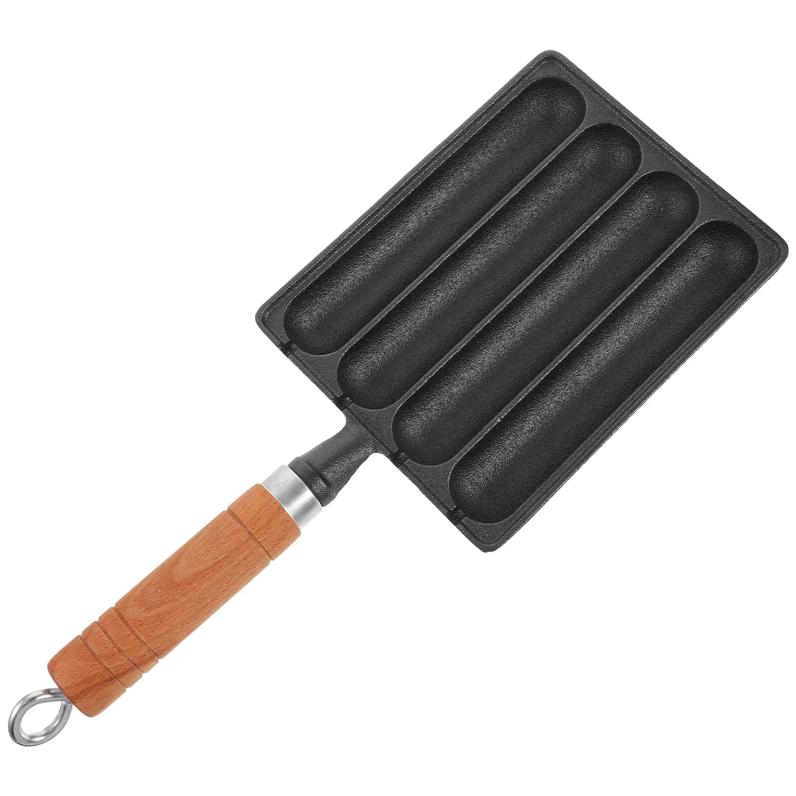 Cast Iron Sausage Pot Grill Baking Tool Outdoor BBQ Pan Stovetop Cooking Skillet Lightweight Food Grade Non-Stick Easy Clean Hot