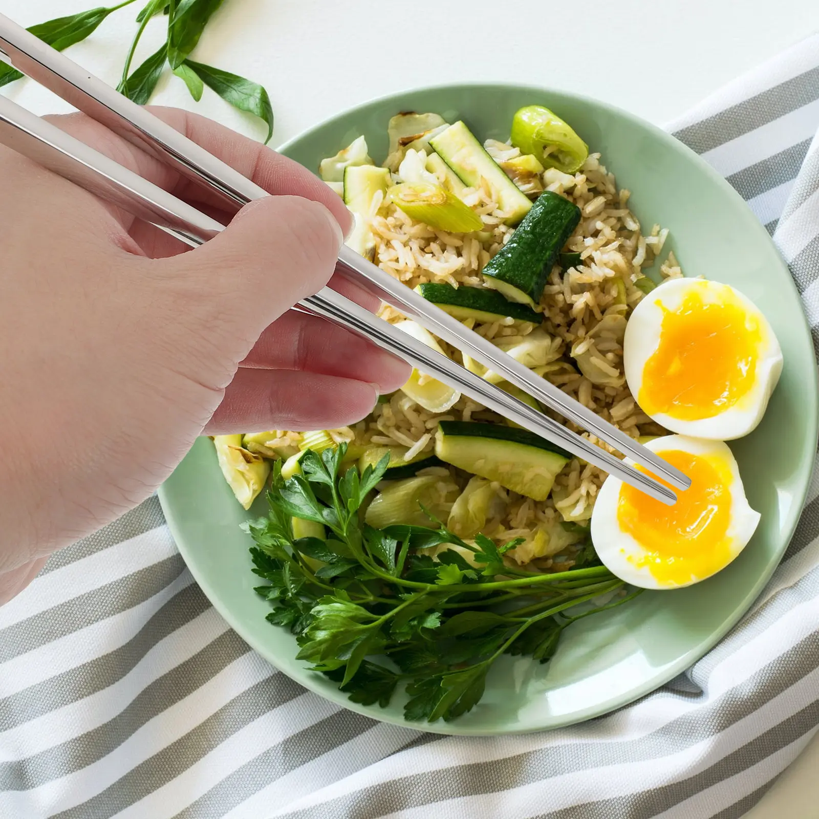 Stainless Steel Cutlery Set With Portable Chopsticks Spoon Designed For Easy Cleaning