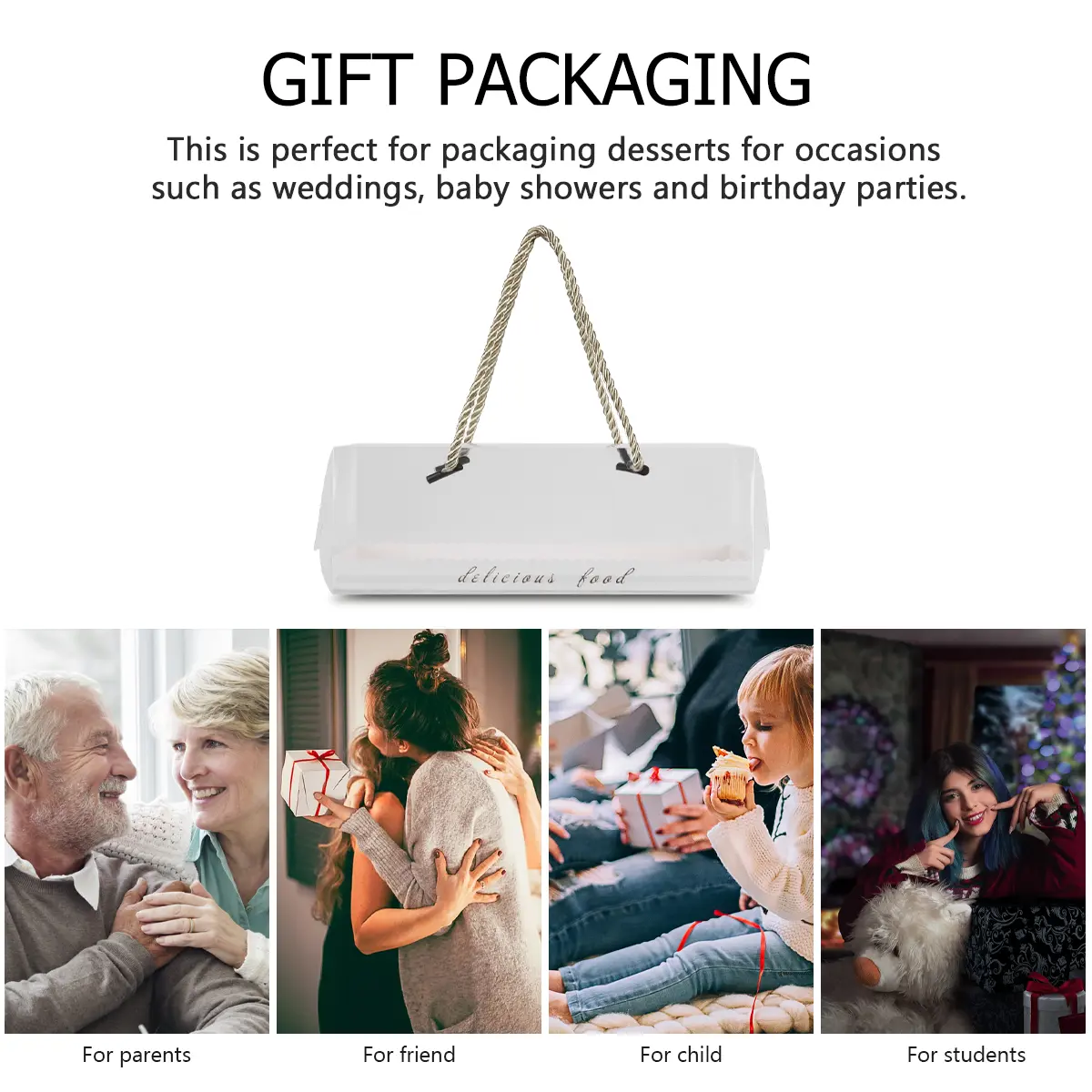 10 Pcs Baking Cake Packaging Box Dessert Container Food Packing Boxes Disposable