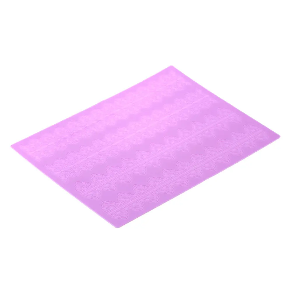 Silicone Lace Mat Cake Decorating Tool Reusable Fondant Pad Purple Baking Mould Non Stick Flexible Cake Bread Chocolate