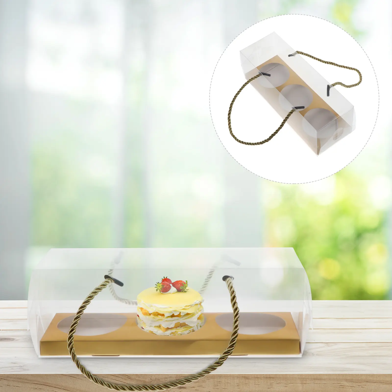 10pcs Egg Yolk Boxes PET Transparent Cake Packaging Dessert Wrapping Bakery Containers White Lid Box Treat Cases