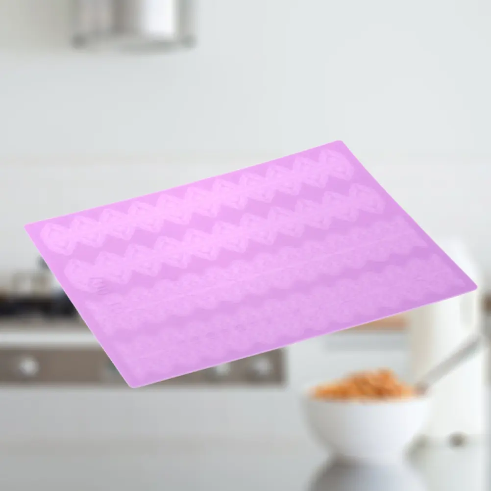Silicone Lace Mat Cake Decorating Tool Reusable Fondant Pad Purple Baking Mould Non Stick Flexible Cake Bread Chocolate