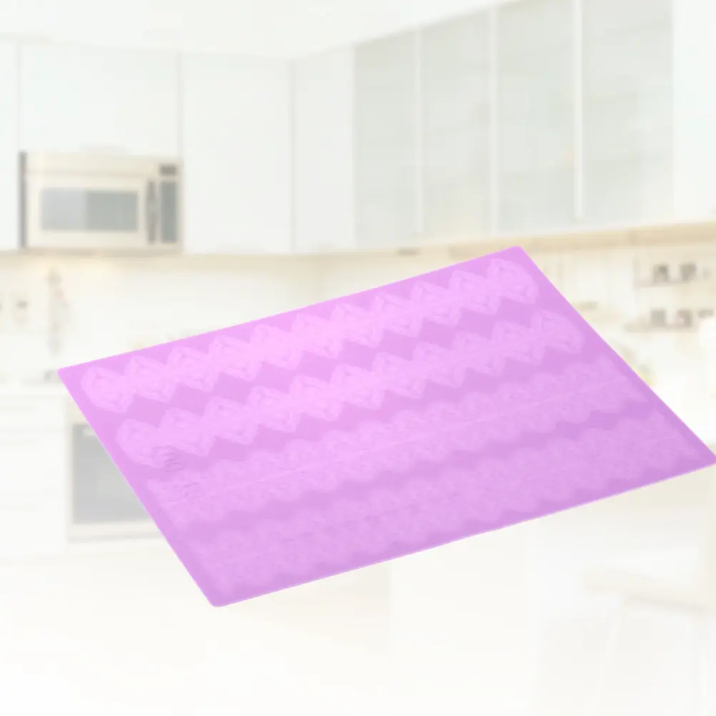 Silicone Lace Mat Cake Decorating Tool Reusable Fondant Pad Purple Baking Mould Non Stick Flexible Cake Bread Chocolate