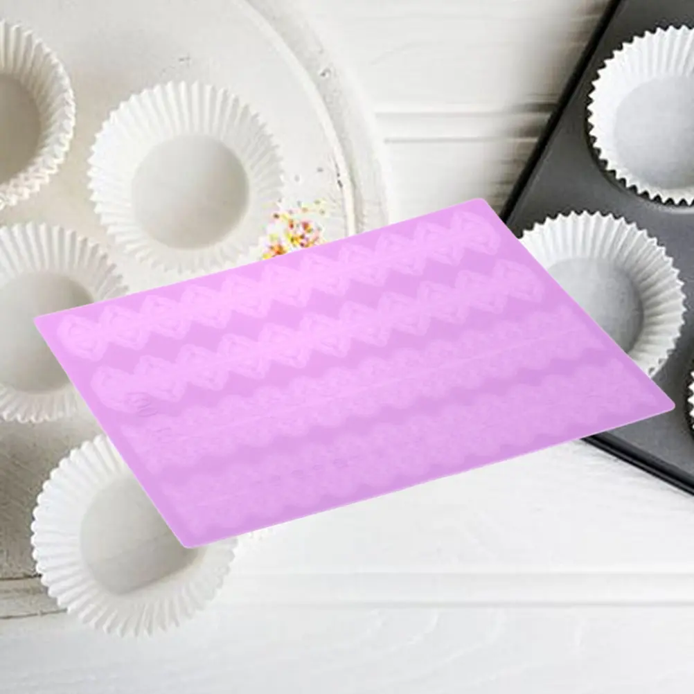 Silicone Lace Mat Cake Decorating Tool Reusable Fondant Pad Purple Baking Mould Non Stick Flexible Cake Bread Chocolate