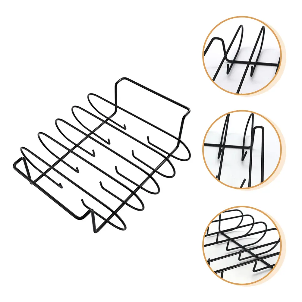 1pc Portable BBQ Rib Rack Grilling Tool Lightweight Durable For Home Picnic Barbecue Steaks Roasting Smoking Baskets Outdoor