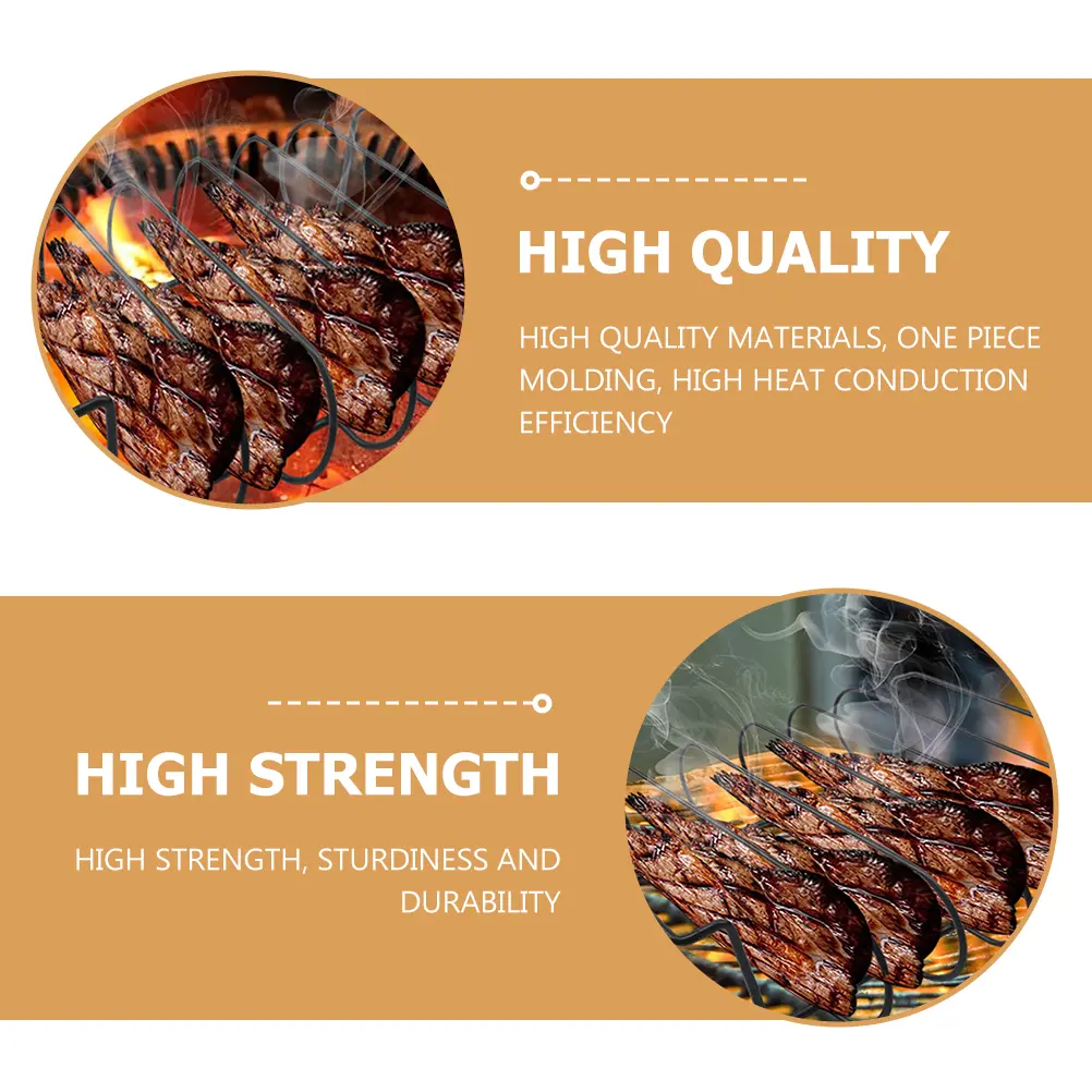 1pc Portable BBQ Rib Rack Grilling Tool Lightweight Durable For Home Picnic Barbecue Steaks Roasting Smoking Baskets Outdoor