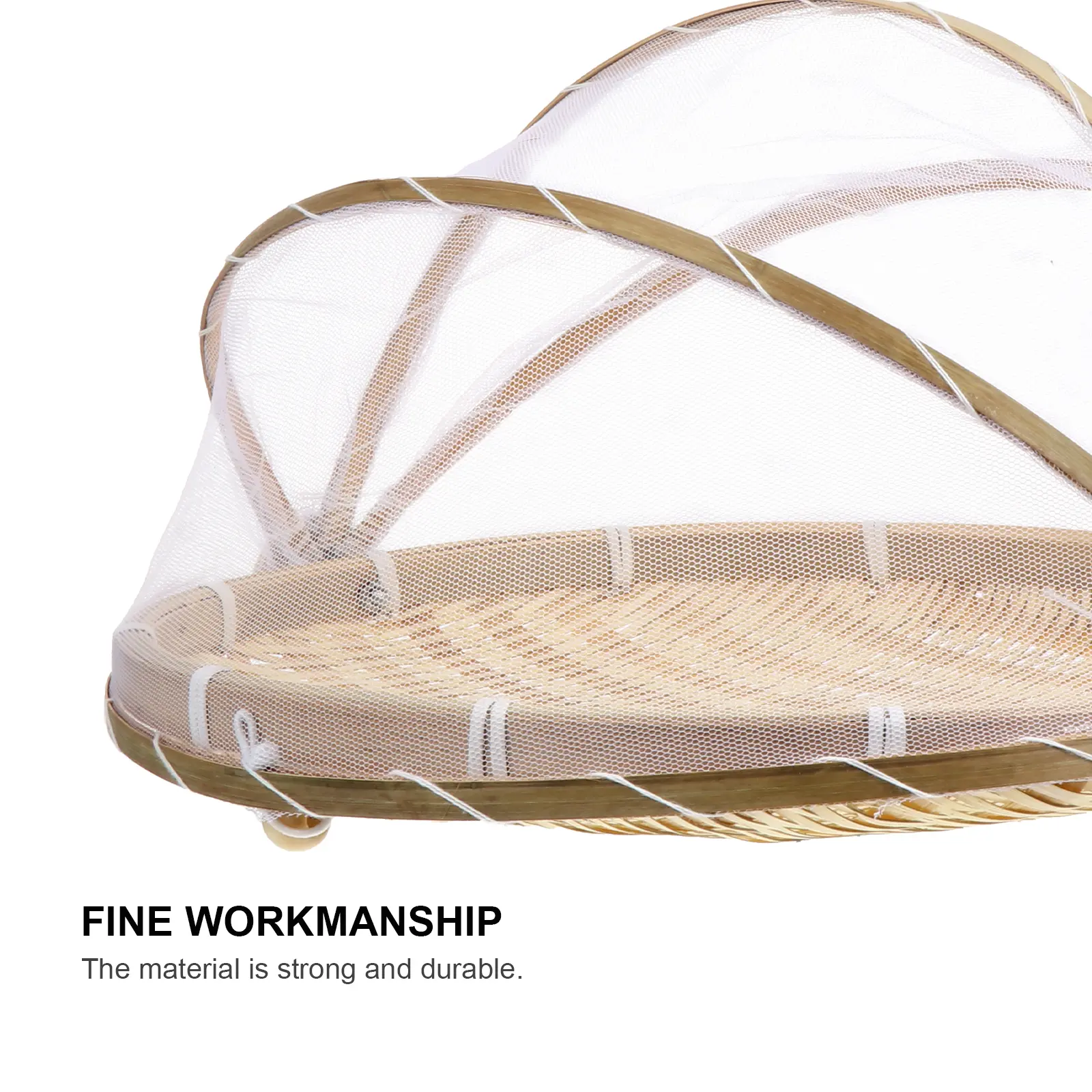 Bamboo Storage Basket Dustproof Food Container Woven Baskets Material Long Lasting Home Decor Style Practical