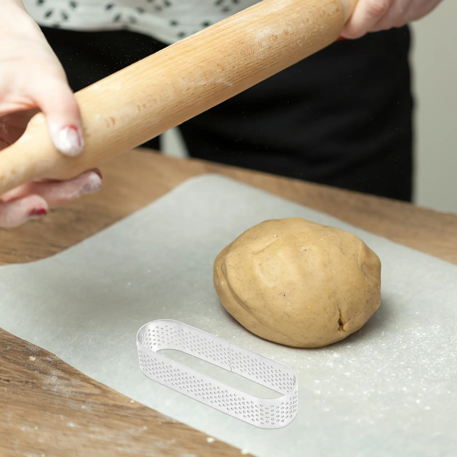 6pcs Stainless Steel Oval Tart Ring Baking Mold Non-Stick Mousse Cake Ring Easy Release Cheesecake Crumpet Bakeware for Dessert