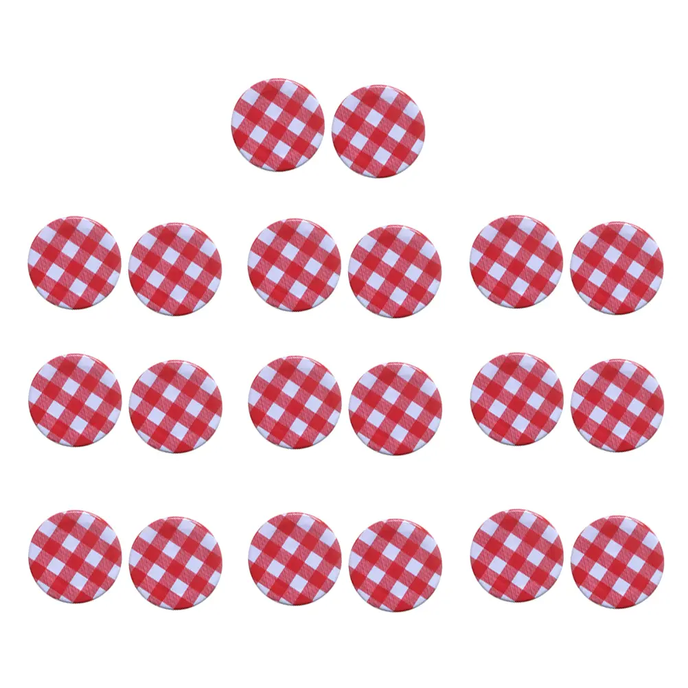 20 Pcs Sealing Lids Solid Leakproof Wide Jar Covers Glass Bottle Caps Metal Selaing Pearlescent Storage Containers