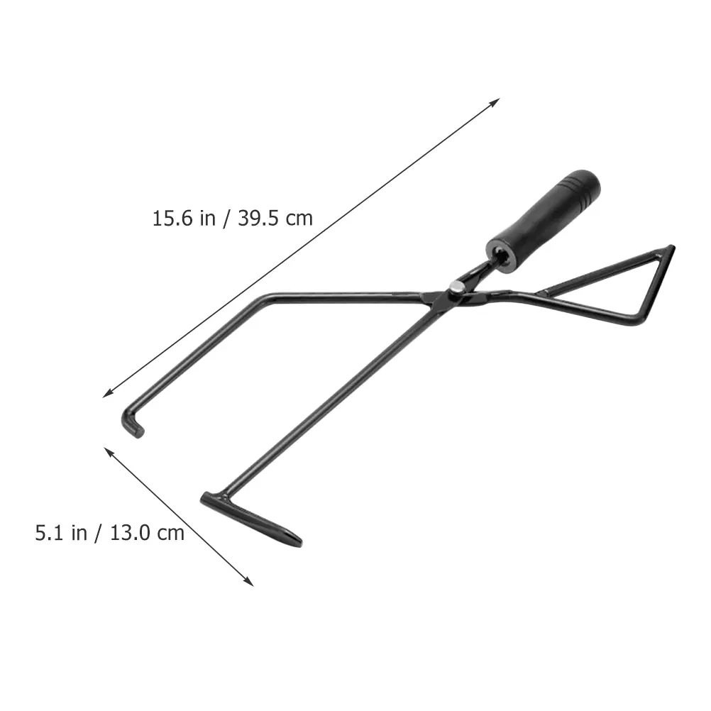 Carbon Clamping BBQ Tongs Campfire Collector Camping Barbecue Iron Picnic Accessory Beach Tool