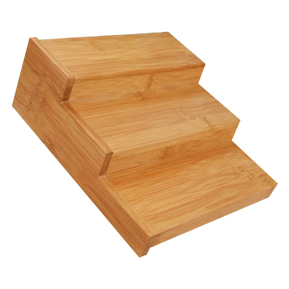 Bamboo Spice Rack 3-Tier Small Expandable Kitchen Organizer Countertop Cabinet Shelf Storage Telescopic Household