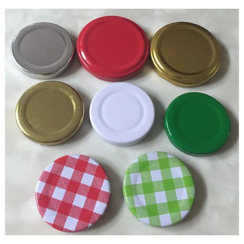 20 Pcs Sealing Lids Solid Leakproof Wide Jar Covers Glass Bottle Caps Metal Selaing Pearlescent Storage Containers