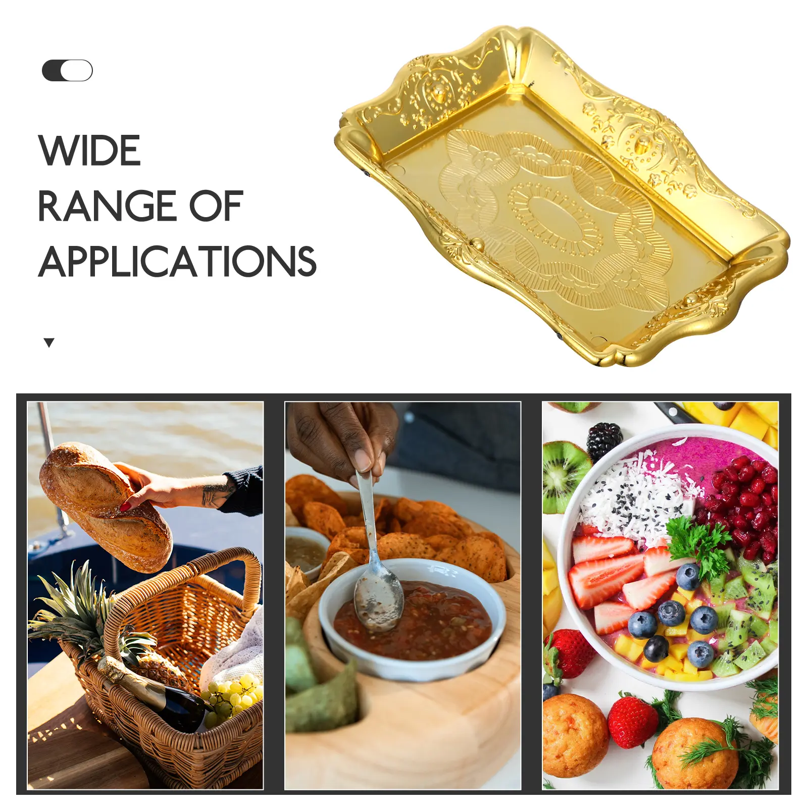 12pcs Golden Cake St Dessert Tray Plastic Round Serving Platters Party Food Display Plates Elegant Decorative Trays
