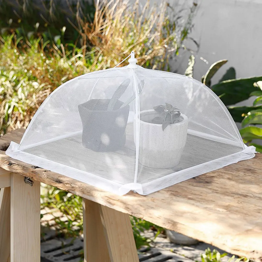 2pcs Food Cover Mesh Household Protector Tent for Kitchen Restaurant Proofing Umbrella Handle