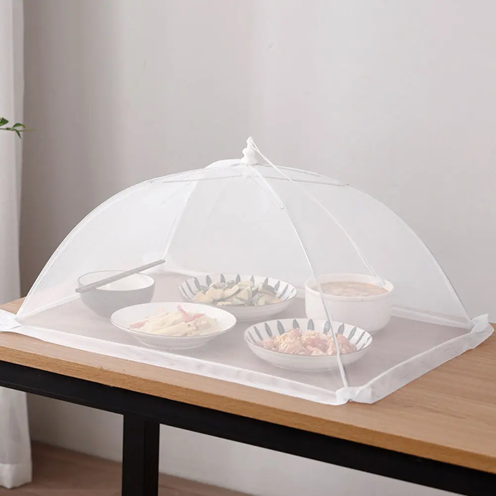 2pcs Food Cover Mesh Household Protector Tent for Kitchen Restaurant Proofing Umbrella Handle