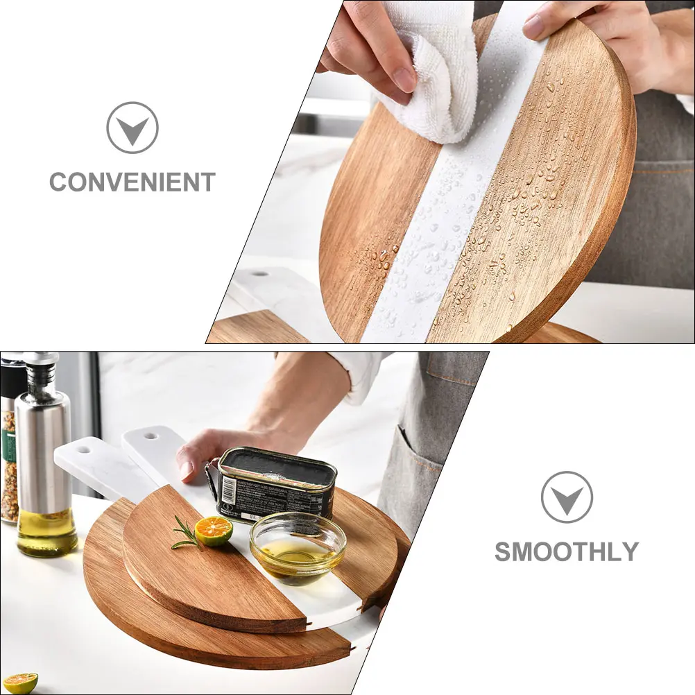 Marble Spliced Wooden Cutting Board Fruit Bread Steak Chopping Boards H held Double Sided Anti Cracking