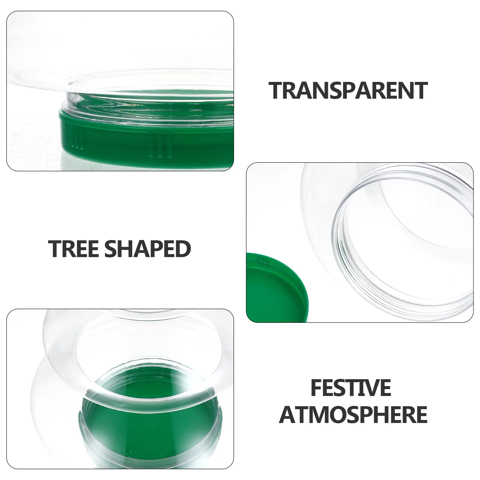 Creative Christmas Tree Jar Transparent PET Storage Container Gifts for Parties Cookies Chocolate Toys Decorations
