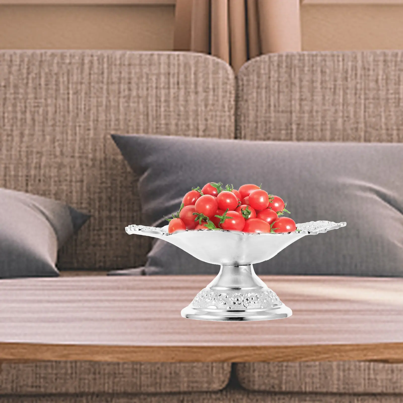 Stainless Steel Dessert Tray Food Serving Plate Fruit Storage Organizer Multi Purpose Metal Crafts Display Tray Kitchen Home