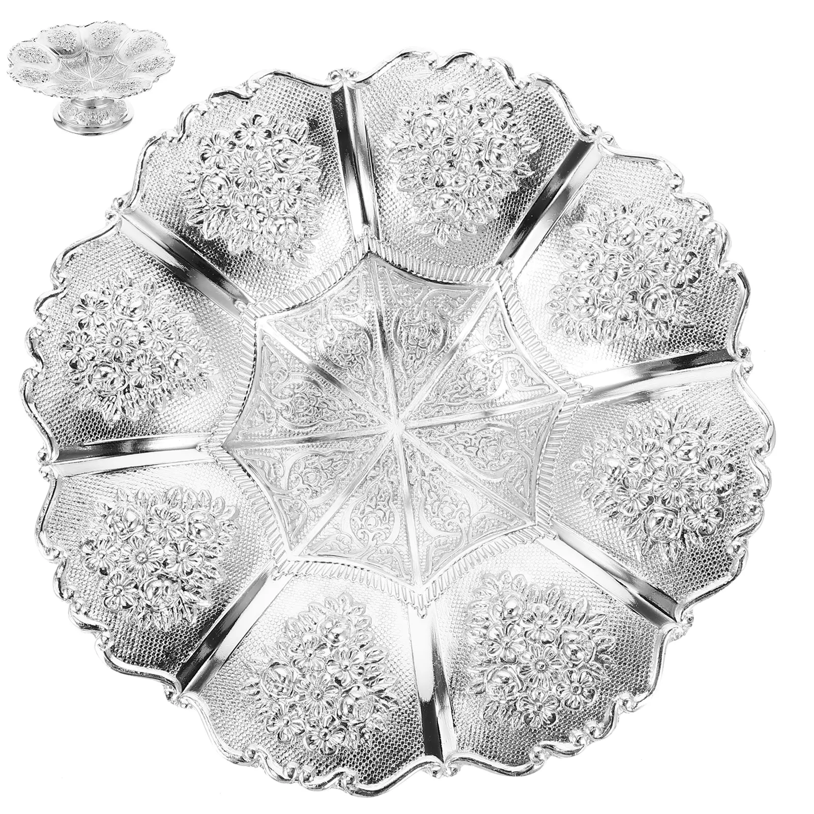 Stainless Steel Dessert Tray Food Serving Plate Fruit Storage Organizer Multi Purpose Metal Crafts Display Tray Kitchen Home