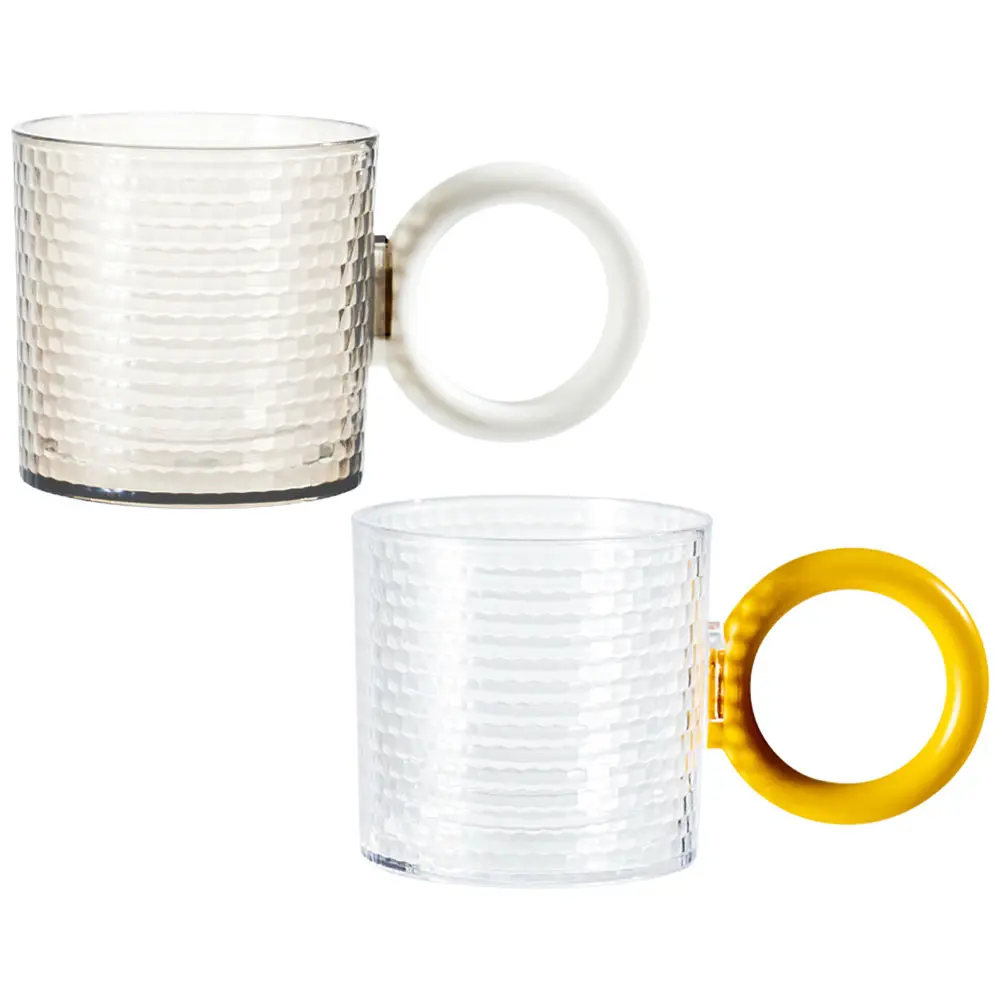 2Pcs Japanese Hammered Pattern Couple Toothbrush Cups Transparent Gray AS Material Bathroom Accessories Reusable Mouthwash Cups