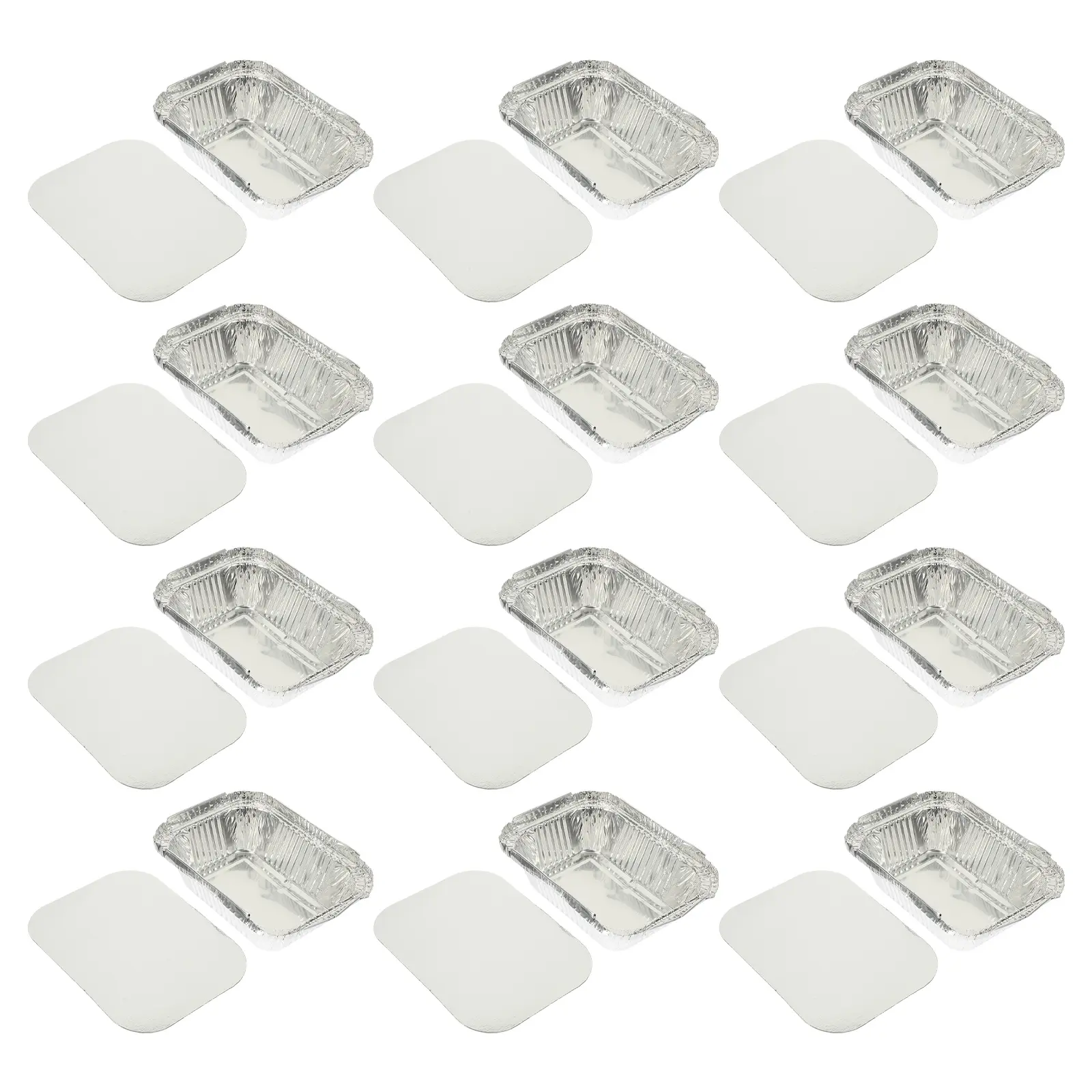 125pcs Tin Foil Boxes BBQ Containers High Temp Resistant Oven Air Fryer Compatible Household Food Storage Picnic Camping