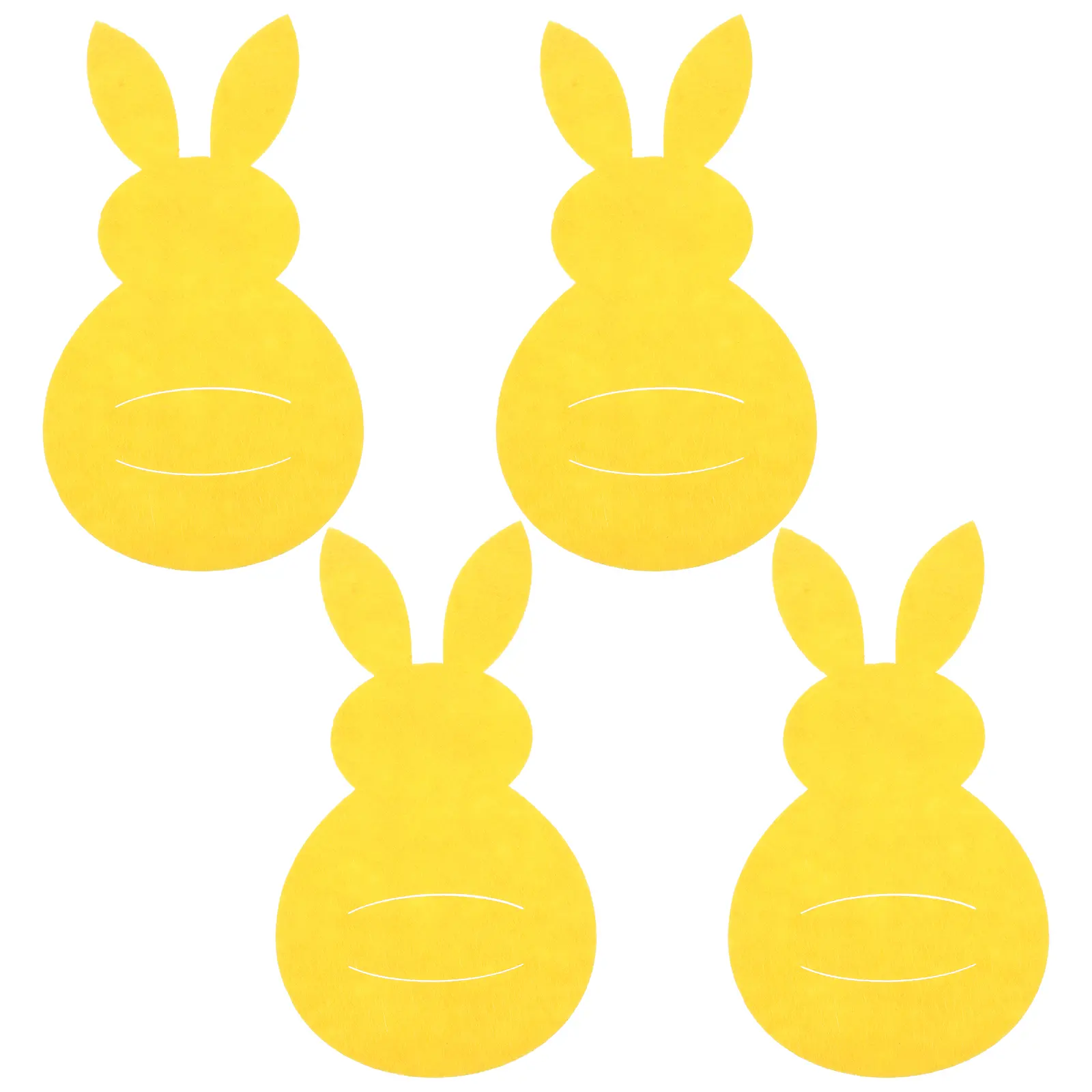 4 Pcs Rabbit Cutlery Bag Pouch Set Shape Bags Bunny Utensil Cloth Adorable Tableware Fork