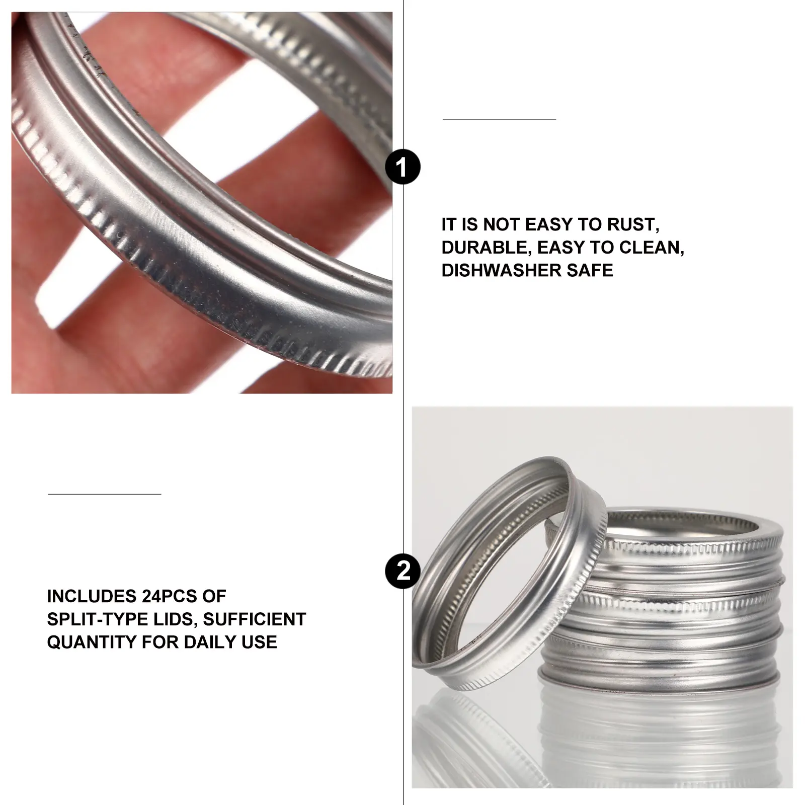 24 Pcs Tinplate Cover Dishwasher Safe Lids Jar Ring Jam Seals Can Practical Bands Iron Sealing Rings