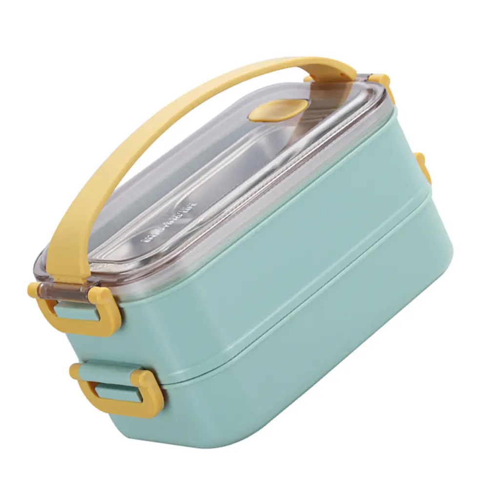 Portable Stainless Steel Insulation Lunch Box Container Divided Grid Design Suitable Students Office Workers Thermal Food