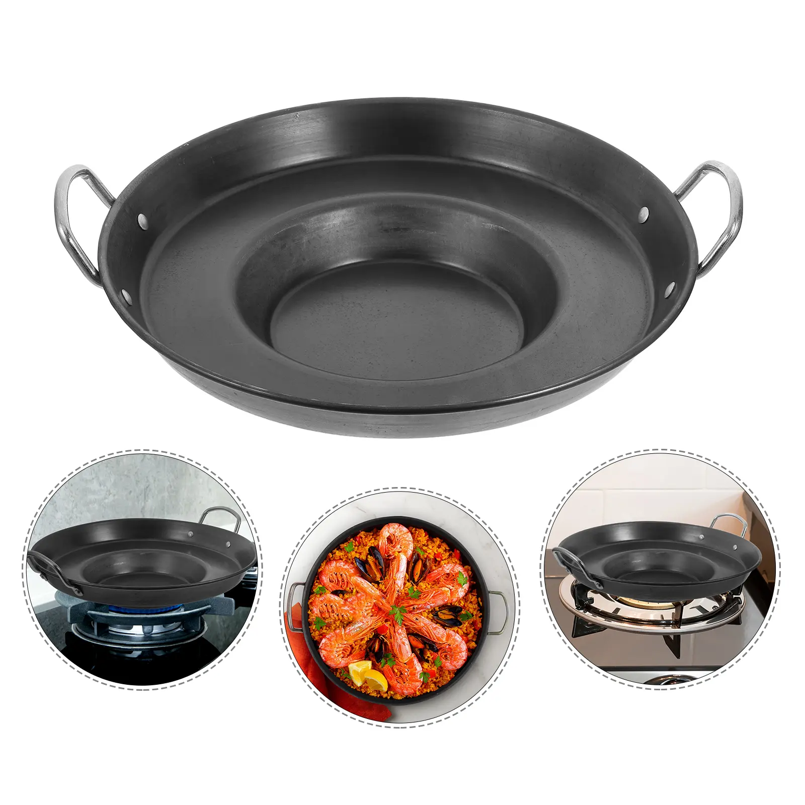 Non-Stick Frying Strong Heat Resistant Egg Pan Small Fry Skillet Comfort Handle Stainless Steel Omelet Pan for Discada