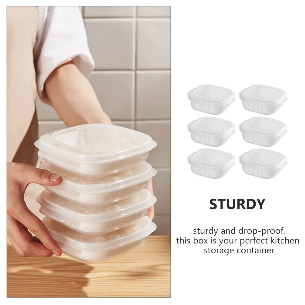 3 Pcs Storage Container Airtight PP Material Space Saving Kitchen Box Reusable Cooked Holder Rice Container For Freezer Grain