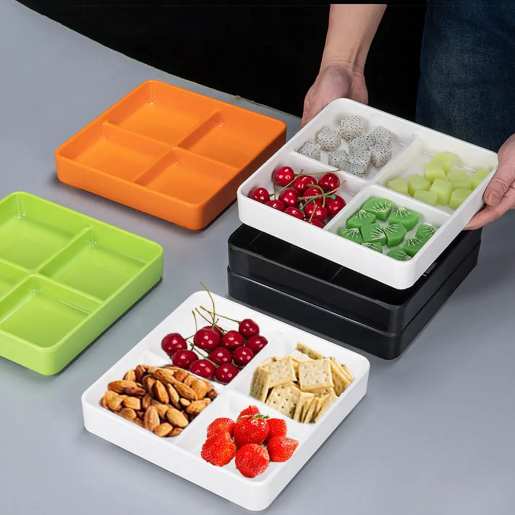 Snack Plate Food Storage Tray Multi Section Serving Platter Creative Delicatessen Divided Party Trays Melamine Dish