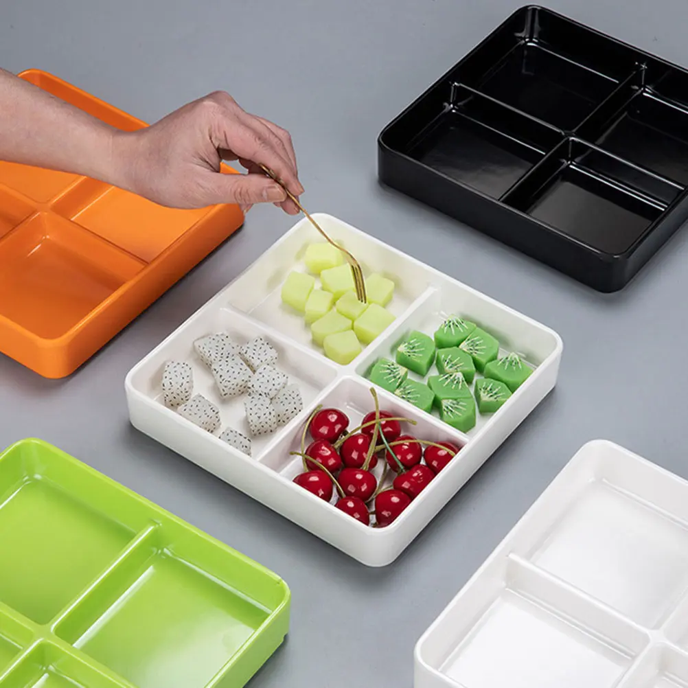 Snack Plate Food Storage Tray Multi Section Serving Platter Creative Delicatessen Divided Party Trays Melamine Dish