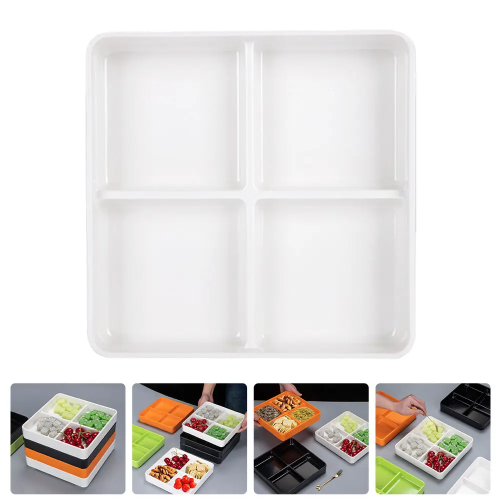 Snack Plate Food Storage Tray Multi Section Serving Platter Creative Delicatessen Divided Party Trays Melamine Dish