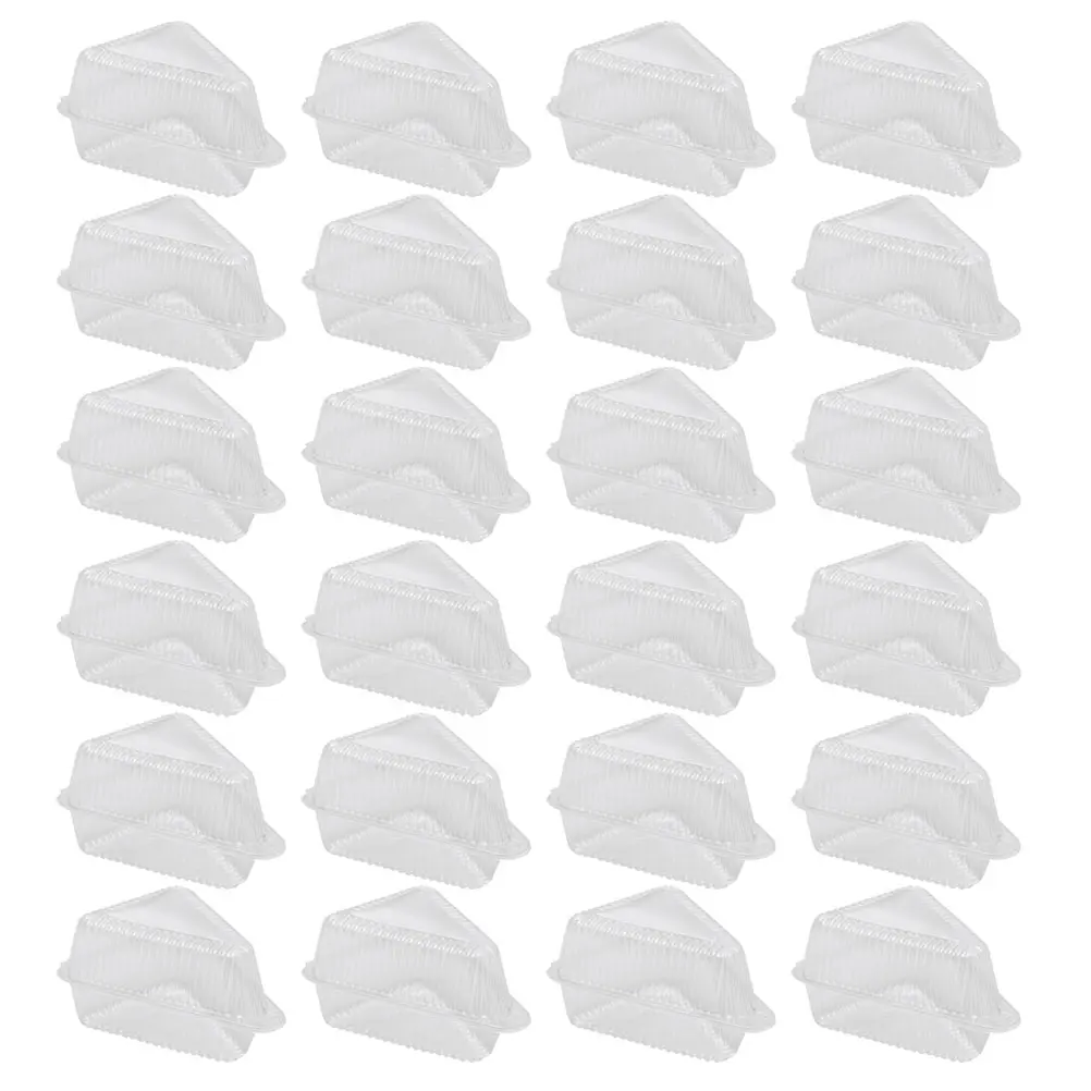 50pcs Cake Box Set Triangle Food Grade Clear Containers for Slices Snacks Desserts Plastic Stackable Storage Boxes