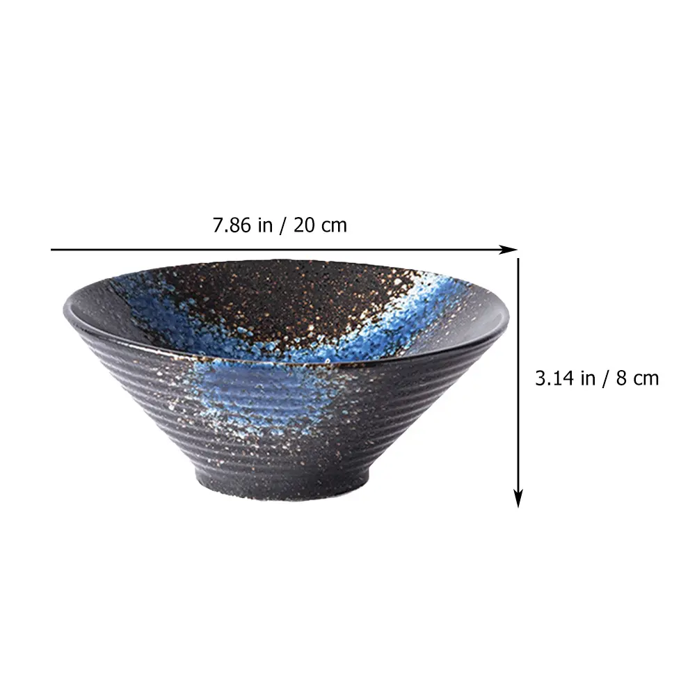 Ceramic Ramen Bowl Set Household Food Serving Tableware Restaurant Japanese Style Alloy Bamboo Dining Kitchen Utensils