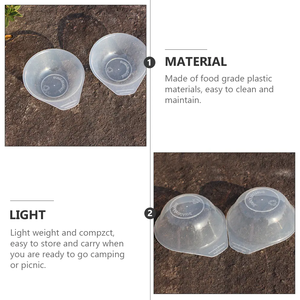 Portable Plastic Bowls Set For Outdoor Activities, Lightweight Mini Tableware For Camping, Soup, Salad, Fruits, 4 Pcs Collection